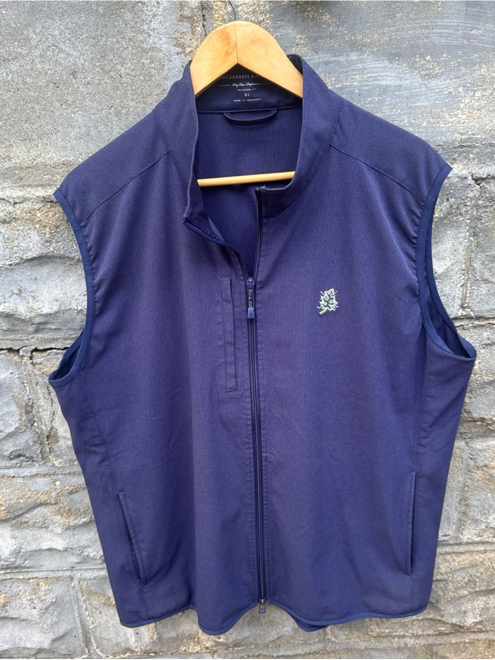 Holderness & Bourne Ventura Vest Navy Blue Full Zip Golf Performance XL